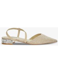 Dune - Tural-fabric Harlem Jewel-embellished Woven Slingback Courts - Lyst