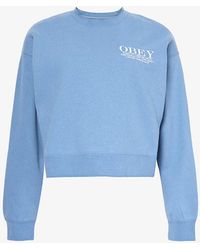 Obey - Cities Logo-embroidered Cotton-blend Sweatshirt - Lyst