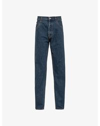 Prada - Branded-plaque Five-pocket Classic-fit Jeans - Lyst