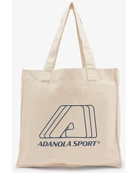 ADANOLA - Logo-print Boxy Recycled-cotton Tote Bag - Lyst