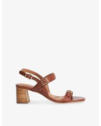 Dune - Jiving Leather Heeled Sandals - Lyst