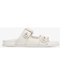 Jimmy Choo - Fayence Pearl-embellished Leather Sandals - Lyst