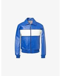 Avirex - Spider Racer Brand-Embossed Regular-Fit Leather Jacket - Lyst