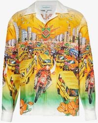 Casablancabrand - Traffic Graphic-print Silk Shirt - Lyst