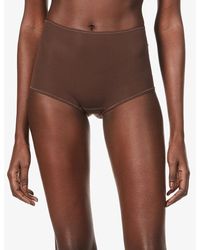 Skims - High-rise Stretch-cotton Boy Shorts Xx - Lyst