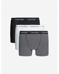 Calvin Klein - Cotton Stretch Low-rise Cotton Trunks Pack Of Three - Lyst