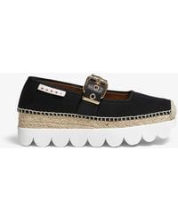 Marni - Mary-jane Buckle-detail Canvas Shoes - Lyst