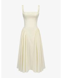 House Of Cb - Dorothy Floral-Print Stretch-Cotton Midi Dress - Lyst