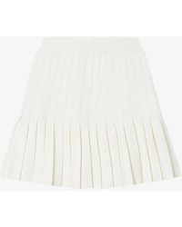 Sandro - Pleated Elasticated-waist Stretch-woven Mini Skirt - Lyst