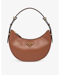Prada - Arqué Leather Shoulder Bag - Lyst
