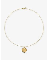 Monica Vinader - Initial L Stamp 18Ct Vermeil Necklace - Lyst
