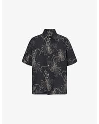 Our Legacy - Graphic-Print Short-Sleeve Cotton And Linen Shirt - Lyst