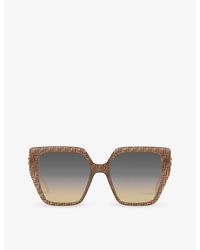 Fendi - Fe40012u Irregular-frame Acetate Sunglasses - Lyst