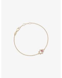 Astley Clarke - Fine Biography Hamsa Hand 14Ct- Ruby And 0.08Ct Lab-Grown Diamond Bracelet - Lyst