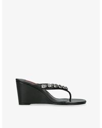 Simon Miller - Soleil Shell Heeled Leather Wedges - Lyst