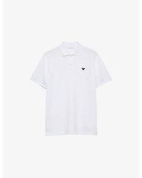 Prada - Triangle-Logo Cotton-Piqué Polo Shirt - Lyst