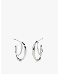 Monica Vinader - Nura Wrap Medium Sterling- And 0.114Ct Brilliant-Cut Lab-Grown Diamond Hoop Earrings - Lyst