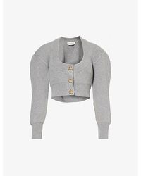 Alexander McQueen - Scoop-neck Cropped Wool And Cashmere-blend Knitted Cardigan X - Lyst