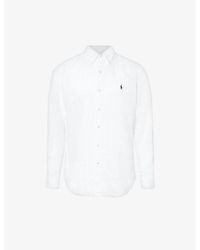 Polo Ralph Lauren - Brand-embroidered Custom-fit Linen Shirt X - Lyst