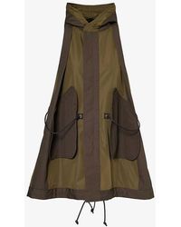 Sacai - Hooded Sleeveless Shell Cotton-blend Jacket - Lyst