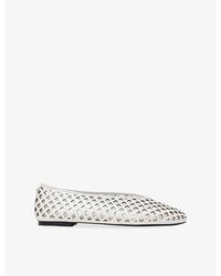 Maje - Perforated Leather Ballet Flats - Lyst