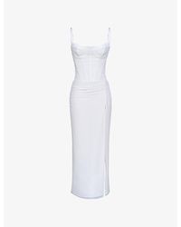 House Of Cb - Lini Bodycon Stretch-Mesh Maxi Dress Xs (D-E Cup) - Lyst