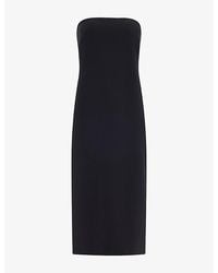 Ralph Lauren - Strapless Cocktail Woven Midi Dress - Lyst