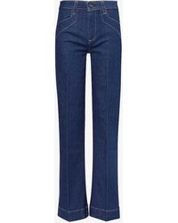 PAIGE - Leenah High-rise Wide-leg Stretch-denim Jeans - Lyst