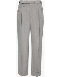 Victoria Beckham - Wide-leg Mid-rise Cropped Virgin-wool Trousers - Lyst