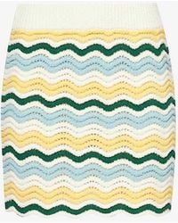 Casablancabrand - Bouclé Wave-knit Cotton-blend Mini Skirt - Lyst