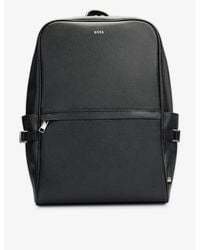 BOSS - Business Logo-print Leather Backpack - Lyst