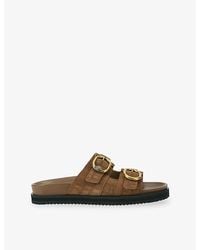 Kurt Geiger - Bancroft Flat Suede Sandals - Lyst