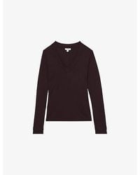 Reiss - Brady V-Neck Fine-Knit Top - Lyst