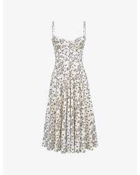 House Of Cb - Steffani Floral-Print Stretch-Cotton Midi Dress - Lyst