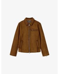 AllSaints - Ashwood Zip-Up Suede Jacket - Lyst