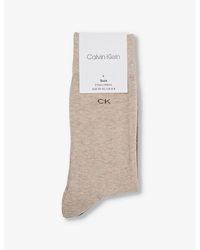 Calvin Klein - Classic Branded Pack Of Two Cotton-blend Knitted Socks - Lyst