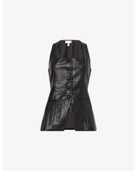Pretty Lavish - Maeve Square-Neck Faux-Leather Waistcoat - Lyst