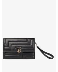 Jimmy Choo - Avenue Envelope Quilted Nappa Leather Clutch Bag - Lyst