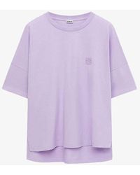 Loewe - Anagram-embroidered Boxy-fit Cotton-jersey T-shirt X - Lyst