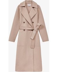 Reiss - Sasha Double-breasted Wool-blend Coat - Lyst