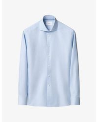 Eton - Solid Signature Contemporary-Fit Cotton Twill Shirt - Lyst