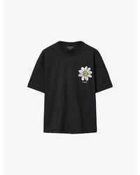 AllSaints - Petals Graphic-Print Cotton-Jersey T-Shirt - Lyst