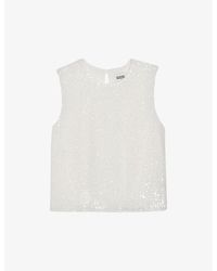 Claudie Pierlot - Open-back Sequinned Stretch-woven Top - Lyst