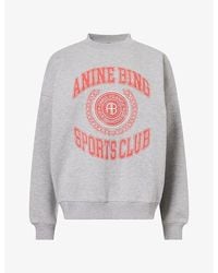 Anine Bing - Miles Logo-Print Cotton-Blend Sweatshirt - Lyst
