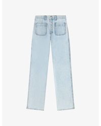 Sandro - Patch-Pocket Straight-Leg High-Rise Jeans - Lyst