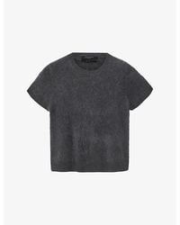 AllSaints - Rebel Crew-Neck Short-Sleeve Brushed Cashmere T-Shirt - Lyst