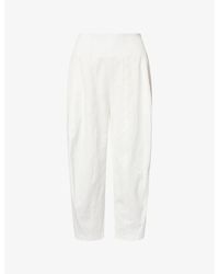 Ashlyn - Pallin Pleated Cropped-Leg Cotton Trousers - Lyst