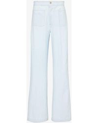 Polo Ralph Lauren - Pressed-crease Wide-leg Mid-rise Cotton Trousers - Lyst