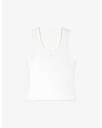 Maje - Logo-Embroidered Ribbed Stretch-Cotton Vest - Lyst