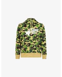 A Bathing Ape - Camo Bape Graphic-Print Cotton-Jersey Hoody - Lyst